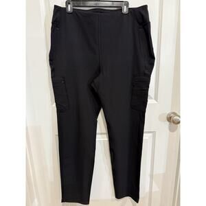 Black Duluth Trading Pants Womens XL Long NoGA Classic Relaxed Leg Stretch